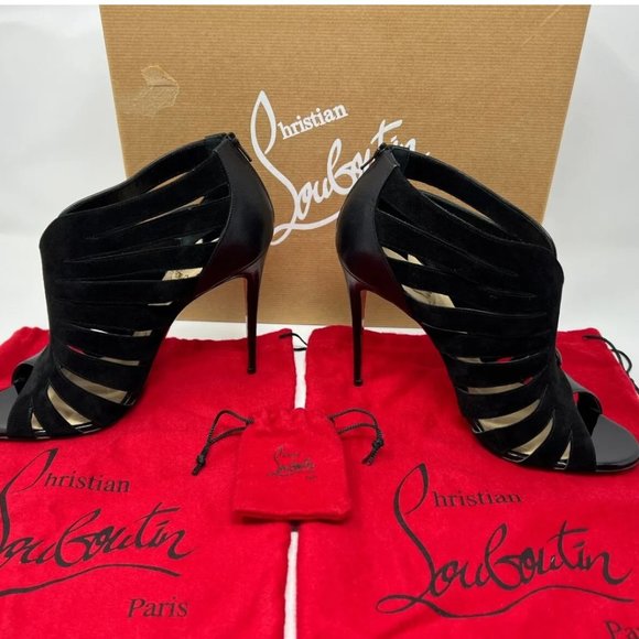 Christian Louboutin Toot Mignonne 100 Calf/Veau Low boots/booty/booties Black - Picture 9 of 9
